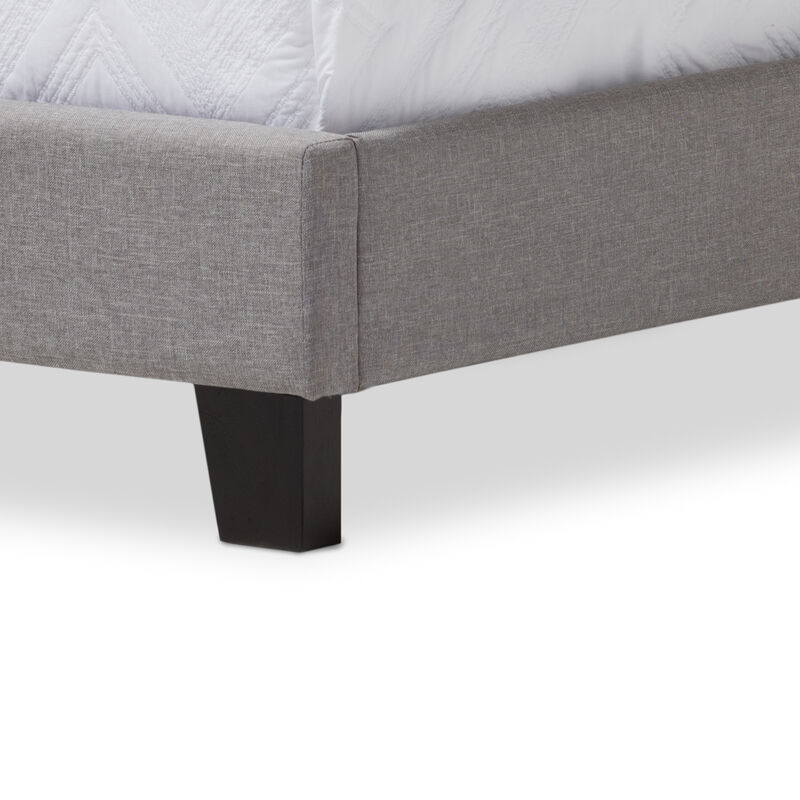 Baxton Studio Paris Modern and Contemporary Grey Fabric Upholstered Twin Size Tufting Bed