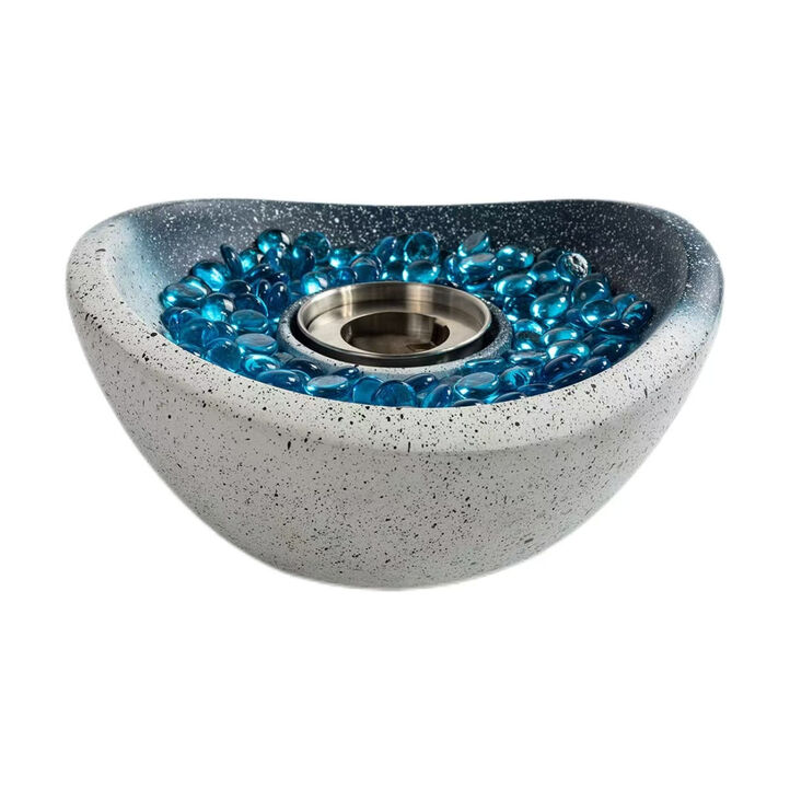 Mondawe Black Indoor And Outdoor Concrete Fire Pit, Mini Smoke-Free Tabletop Fire Bowl Mondawe Black Indoor And Outdoor Concrete Fire Pit, Mini Smoke-Free Tabletop Fire Bowl