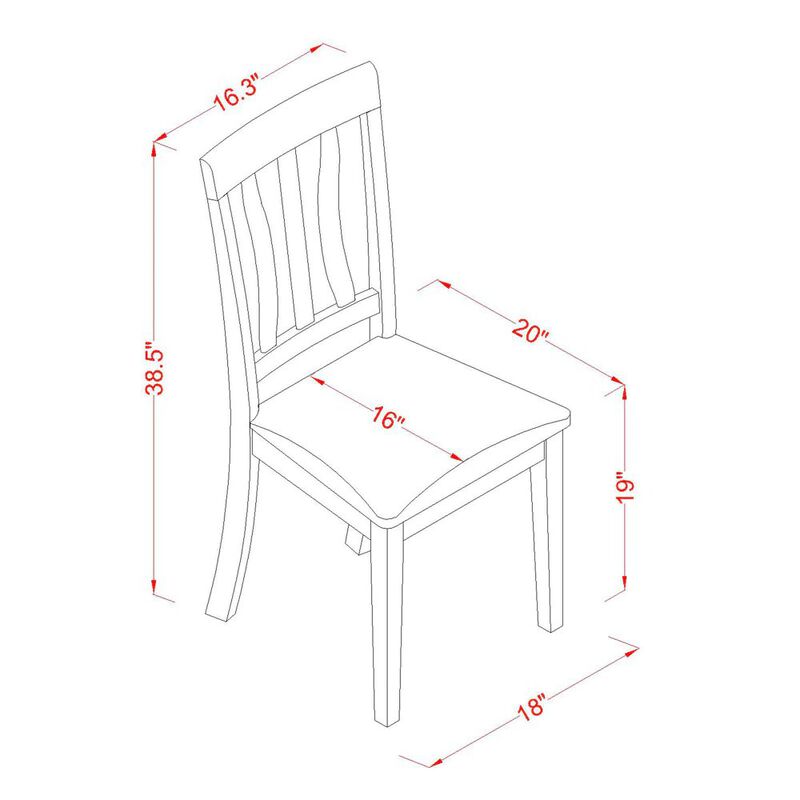 East West Furniture ANC-CAP-C Antique dining room chair for kitchen With Cushion Seat in Cappuccino Finish