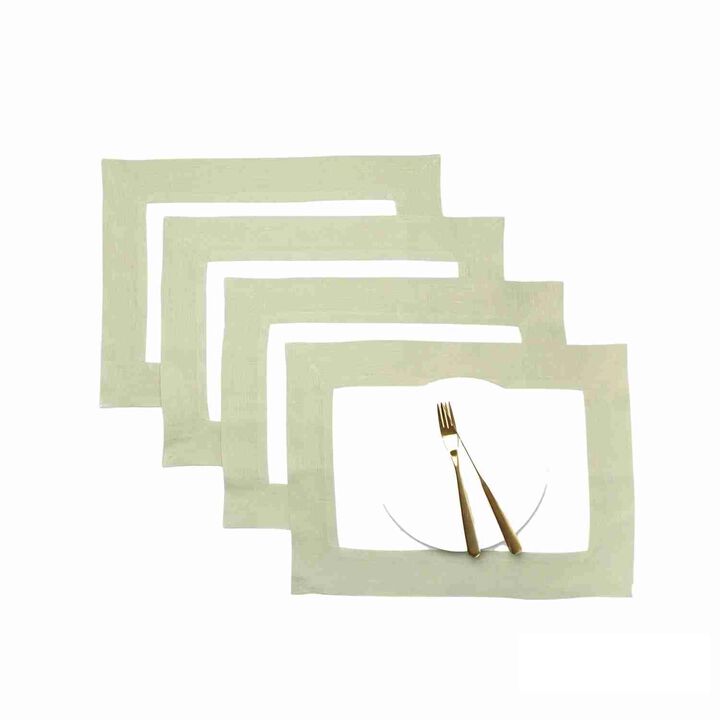 Solino Home 100% Pure Linen 14 x 19 Inch Placemats Set of 4 | Contempo