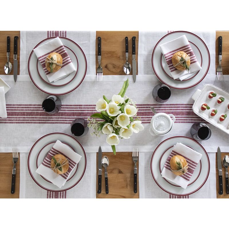 Solino Home 100% Pure Linen Table Runner | Farmhouse