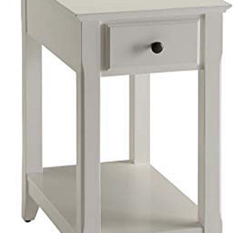 Affiable Side Table, White-Benzara