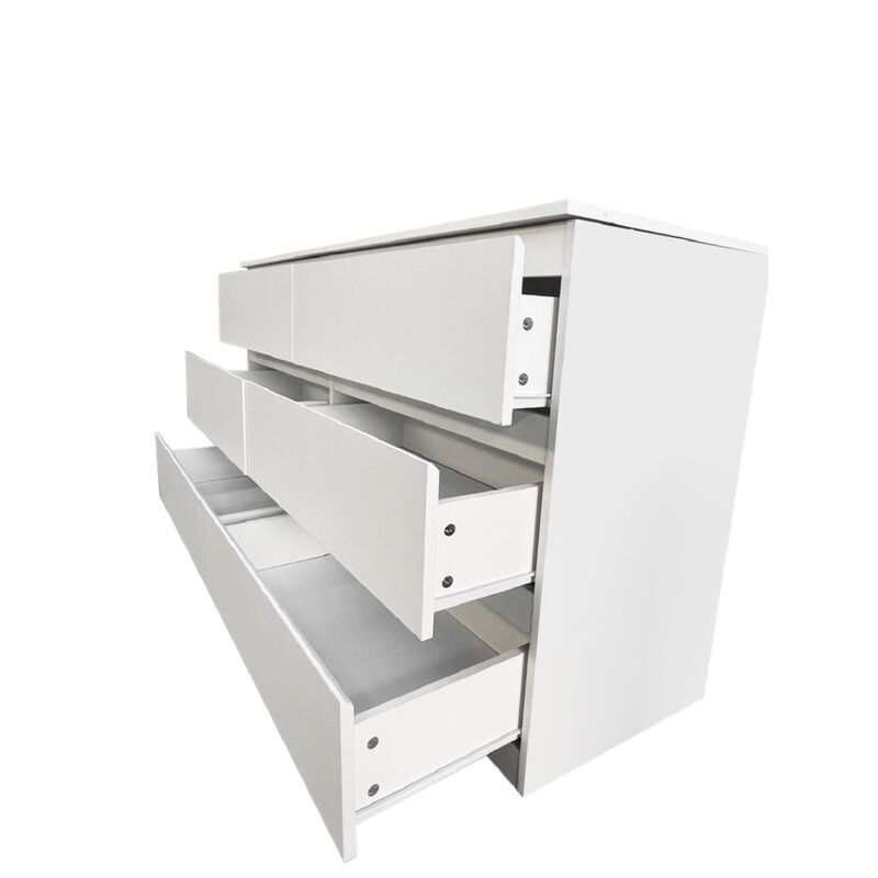 6 Drawer Double Dresser For Bedroom Living Room Hallway, White