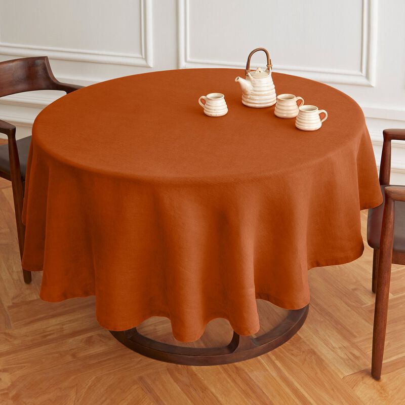 Solino Home 100% Pure Linen Round Tablecloth | Sonoma