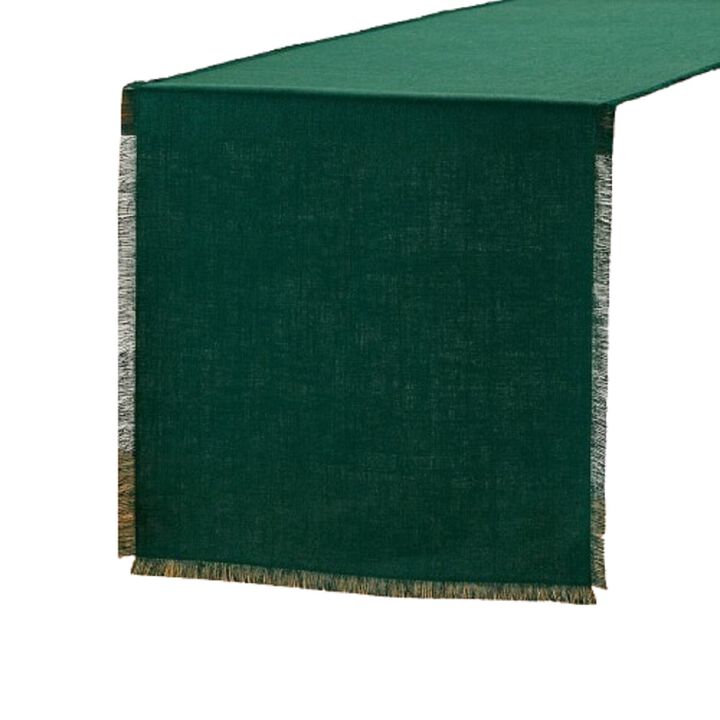 Solino Home 100% Pure Linen Table Runner 14 x 120 Inch | Fringe