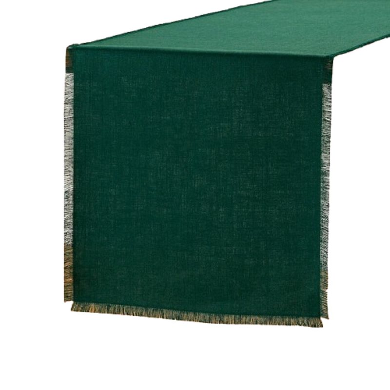 Solino Home 100% Pure Linen Table Runner 14 x 120 Inch | Fringe