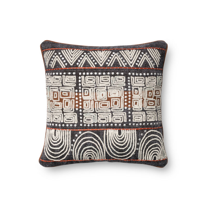 P0379 Blue/Rust 18"x18" Poly Pillow