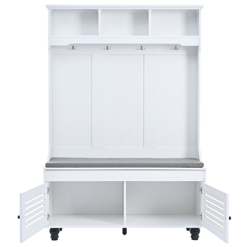 Merax 47.2'' Wide Hall Tree with Storage Bench