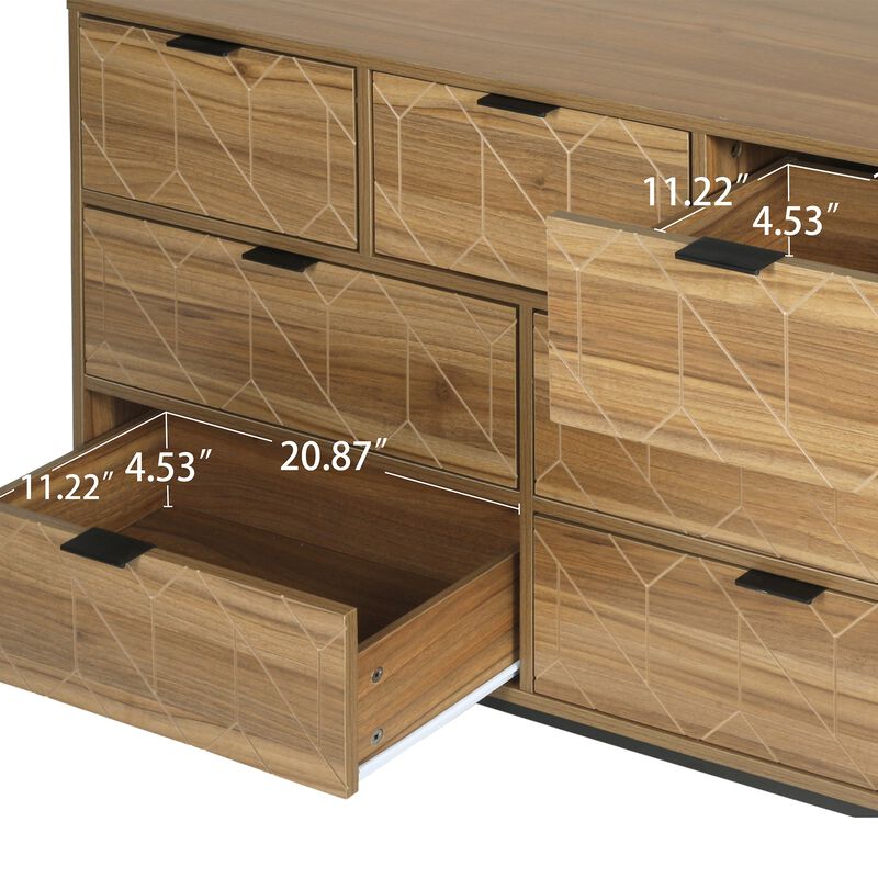 MONDAWE Modern 7 Drawers Dresser Storage Cabinet Closet Organizer Bedside Living Room