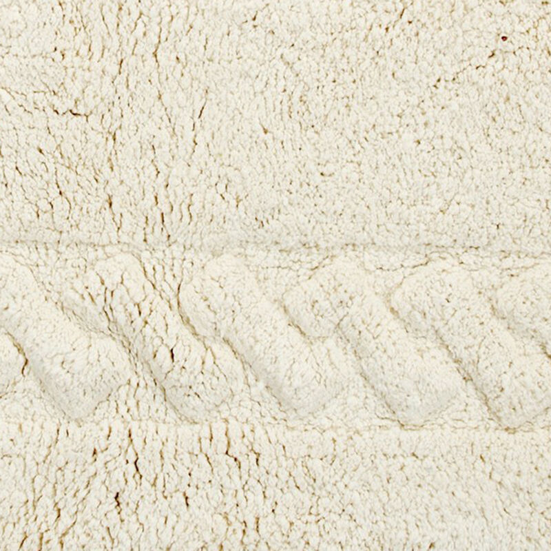 Knightsbridge Chain Bath Rug Cotton Non Skid Back - 24x40", Ivory