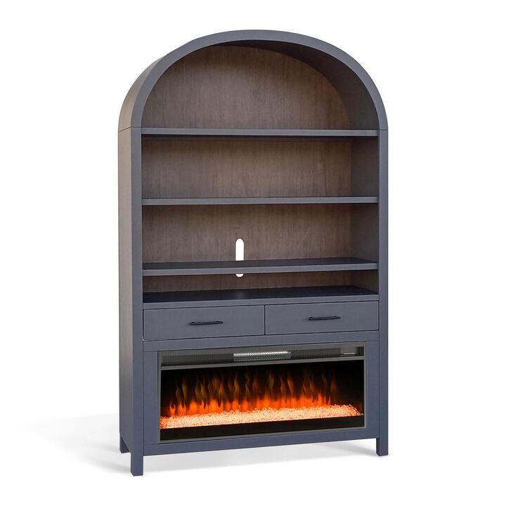 Sunny Designs 51.5 Wide Arch Bookcase with Electric Fireplace