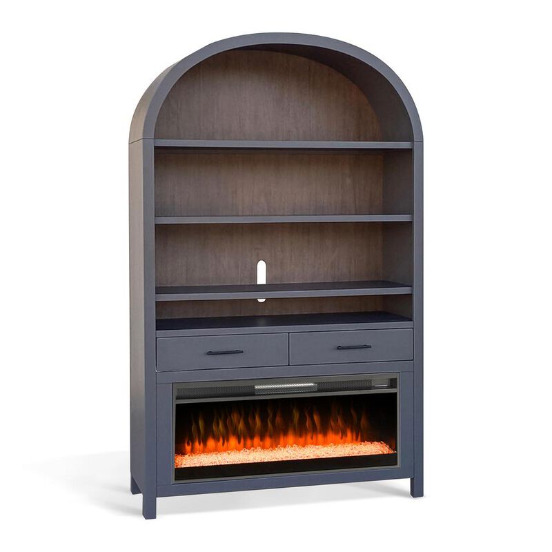 Sunny Designs 51.5 Wide Arch Bookcase with Electric Fireplace