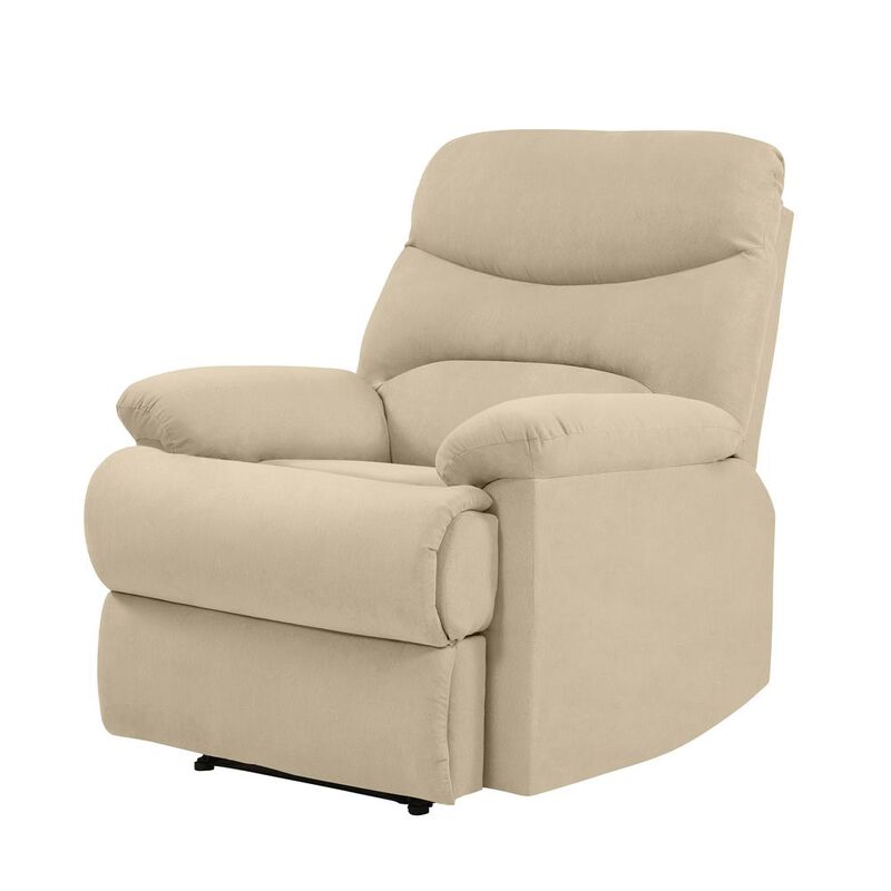 ProLounger Wall Hugger Recliner in Khaki Microfiber with Stitched Back