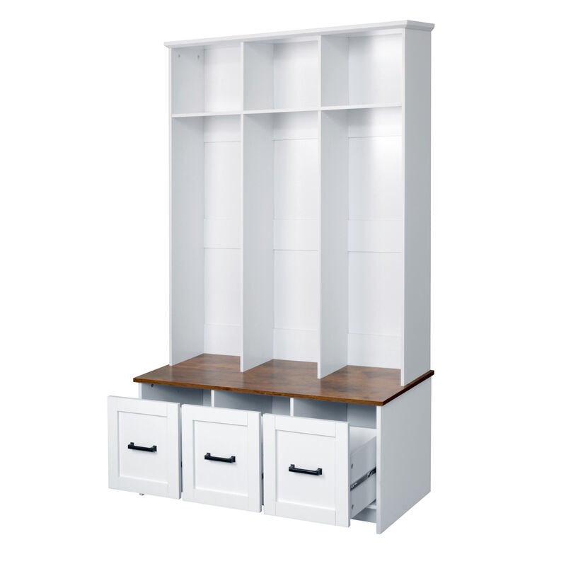 Merax Modern Hall Tree Entryway Storage Bench