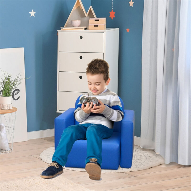 Multifunctional 2-in-1 Kids Sofa, Foldable Sofa Bed for Playroom & Bedroom
