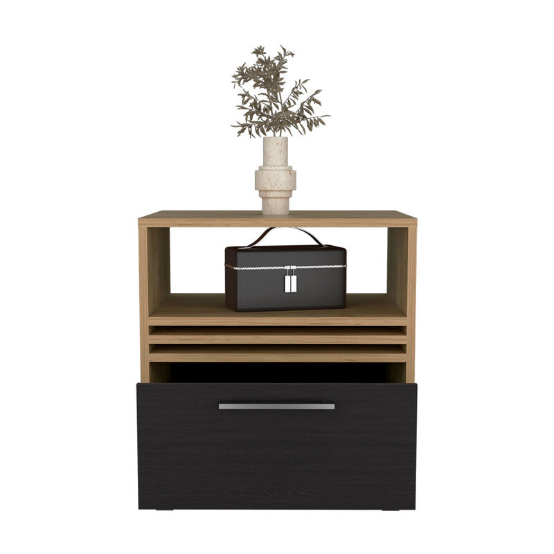 Baldwin City Nightstand, Bedroom, Light Oak/Black