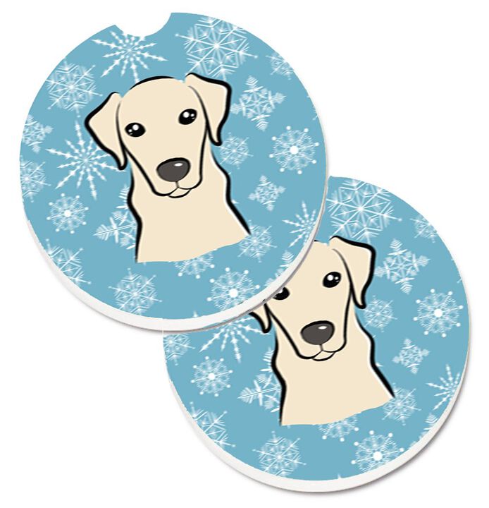 Caroline's Treasures Snowflake Yellow Labrador Set of 2 Cup Holder Car Coasters BB1656CARC, 2.56, Multicolor Caroline's Treasures Snowflake Yellow Labrador Set of 2 Cup Holder Car Coasters BB1656CARC, 2.56, Multicolor