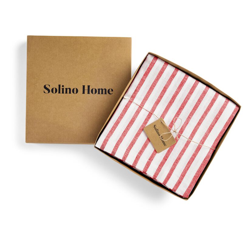 Solino Home 100% Pure Linen Tablecloth | Madison Stripe