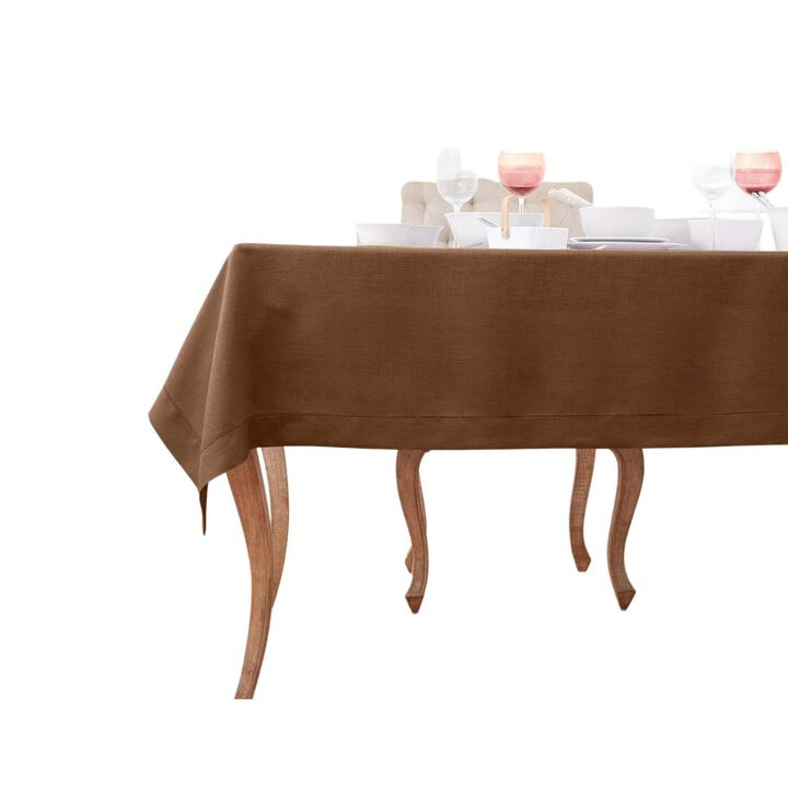 Solino Home 100% Pure Linen Tablecloth | Classic Hemstitch