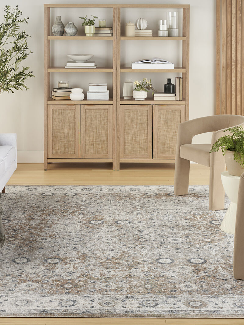 Astra Machine Washable ASW16 Silver/Taupe 7'10" x 10' Rug