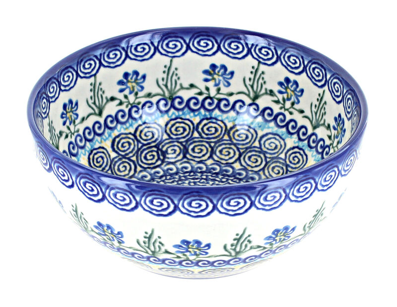 Blue Rose Polish Pottery Christmas Bounty Cereal/Soup Bowl