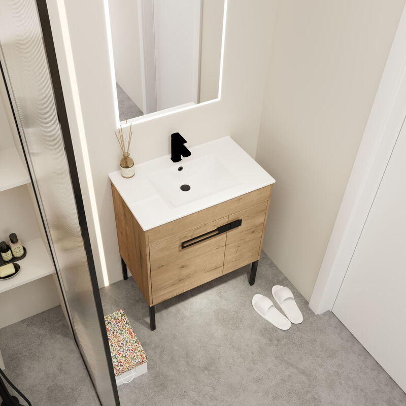 30 Inch Bathroom Vanity With Sink, Freestanding Bathroom Vanity Or Floating Is Optional Conversion