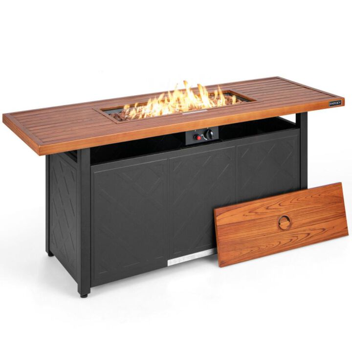 Hivvago 57 Inch 50 000 BTU Rectangular Propane Outdoor Fire Pit Table