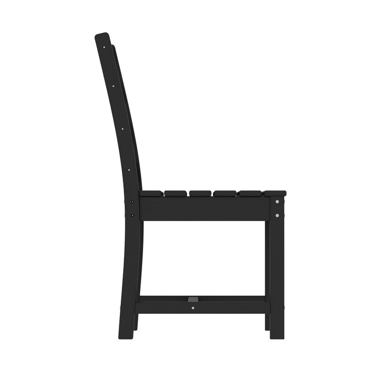 FUFU&GAGA Patio Dining Chair, No Armrests, Waterproof & UV Resistant, Outdoor Furniture (18.5" W x 18.9" D x 34.2" H),Grey