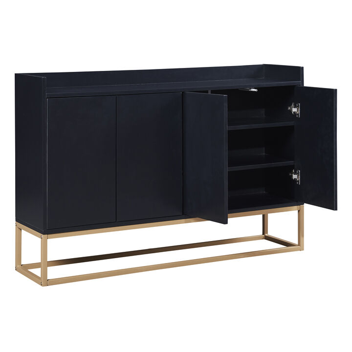 Wood 47.2 in. Sideboard with 4 Doors
