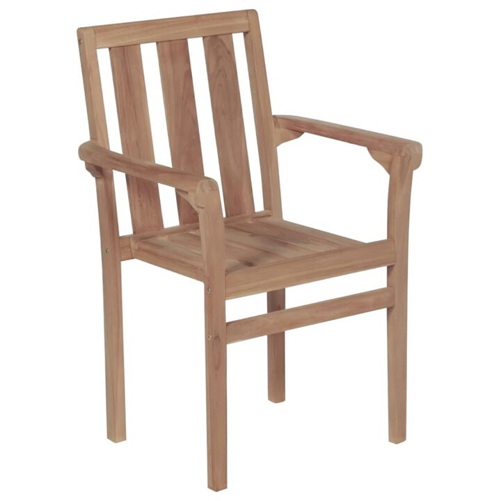 vidaXL Stackable Garden Chairs 4 pcs Solid Teak Wood
