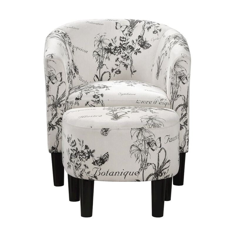 Convenience Concepts Take a Seat Churchill Accent Chair with Ottoman
