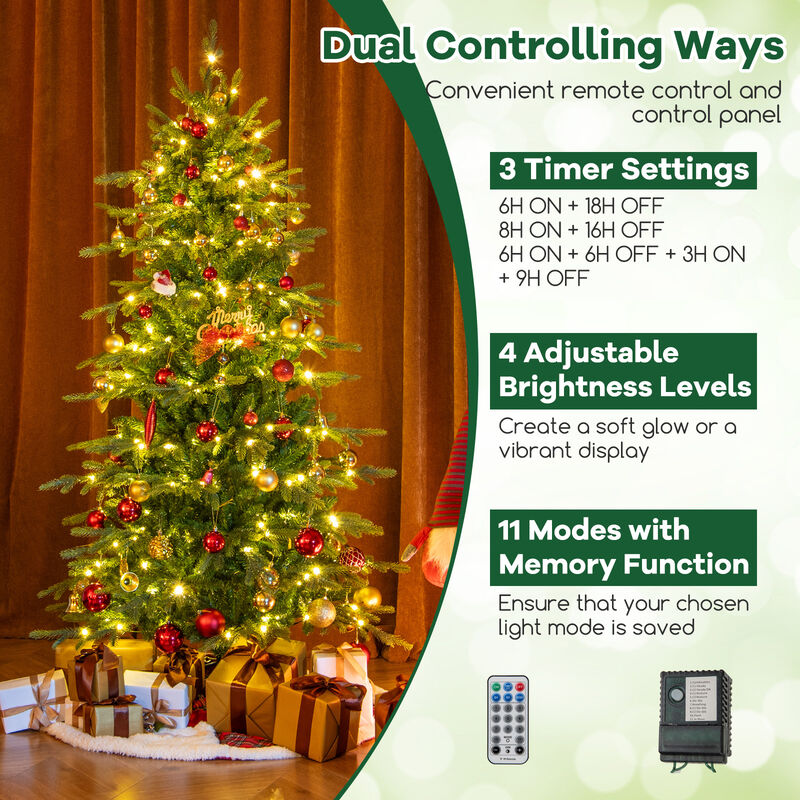 Pre-Lit Artificial Christmas Tree with Warm White LED Lights