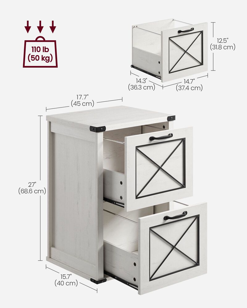 2-Drawer File Cabinet Space-Saving Storage for Home or Office Organization