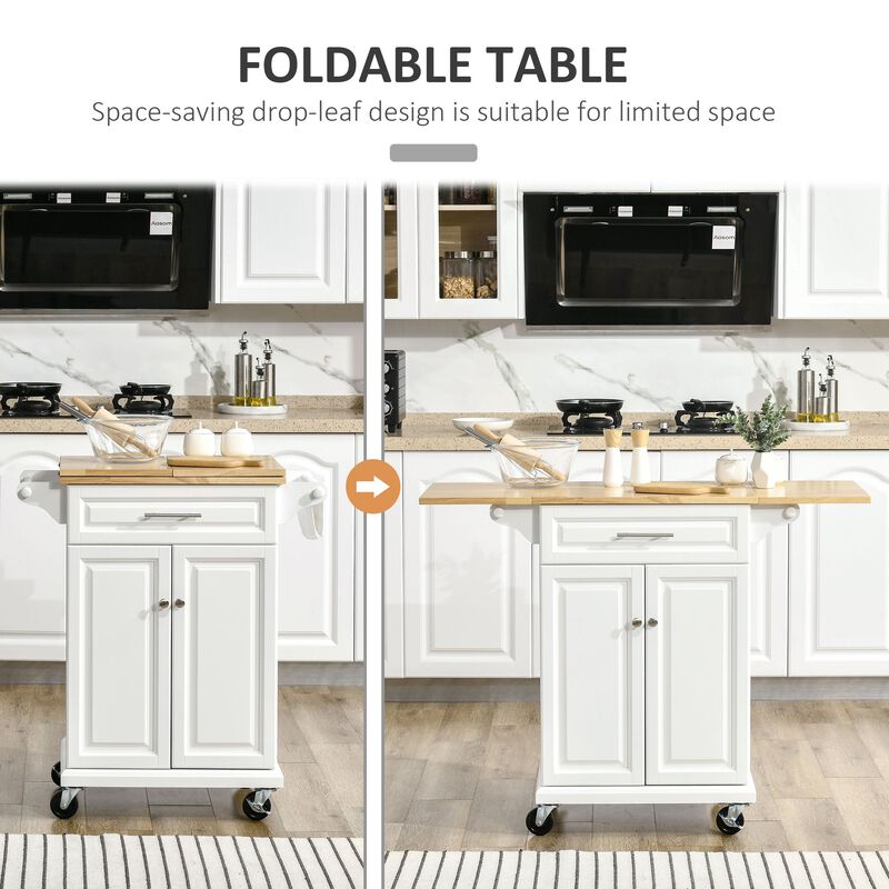 Versatile Kitchen Aid: Island Cart with Extended Counter and Storage