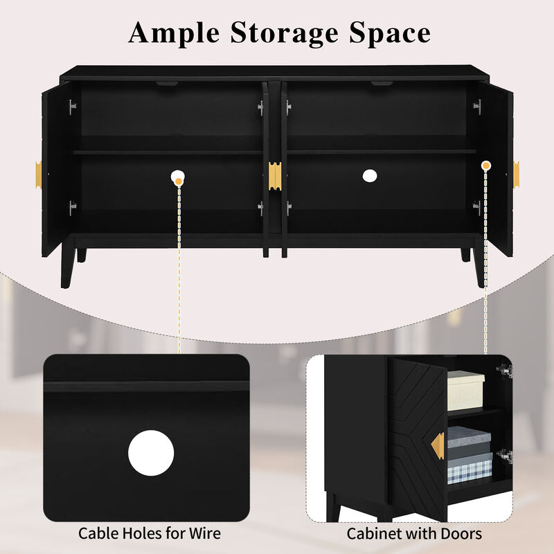 Merax Sideboard Storage Cabinet with 4 Doors
