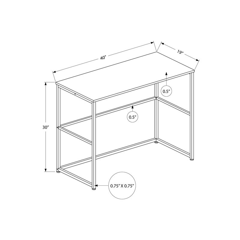 Monarch Specialties I 7776 Computer Desk, Home Office, Laptop, Left, Right Set-up, Storage Drawers, 40"L, Work, Metal, Laminate, Black, Contemporary, Modern
