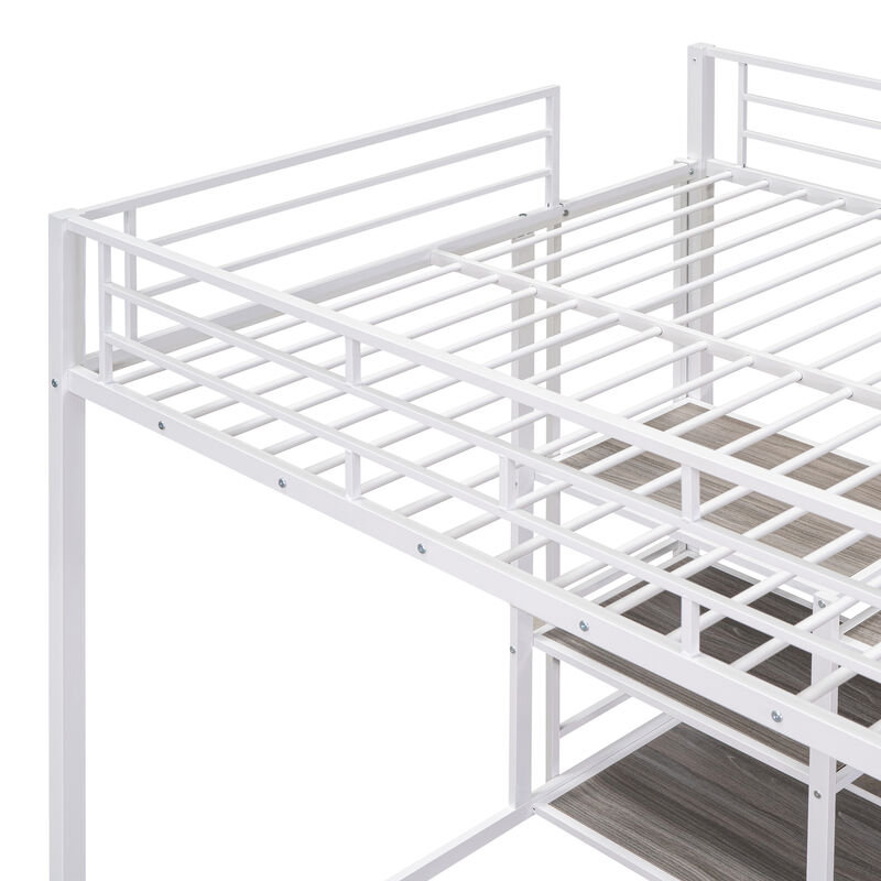 Merax Metal Loft Bed with Desk and Ladder