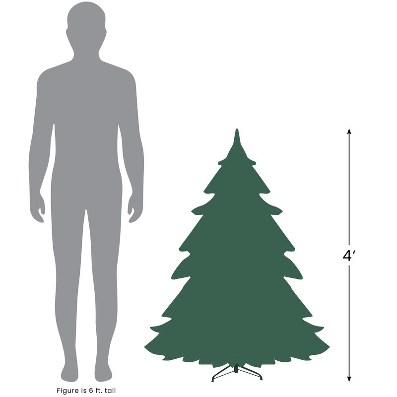 4' Pre-Lit Full Dakota Red Pine Artificial Christmas Tree  Clear Lights