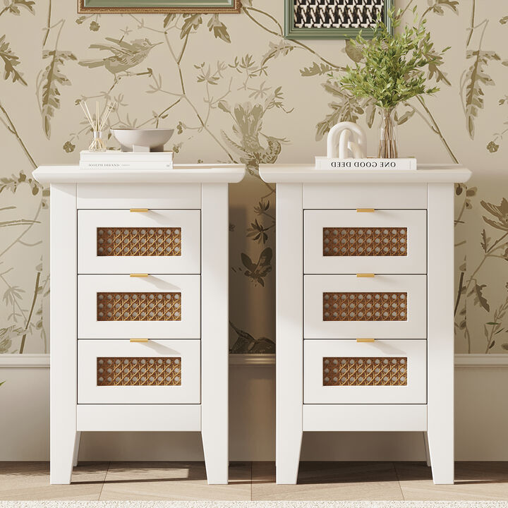 Streamdale Exquisite Rattan-Woven Nightstand Elegance for Your Bedroom