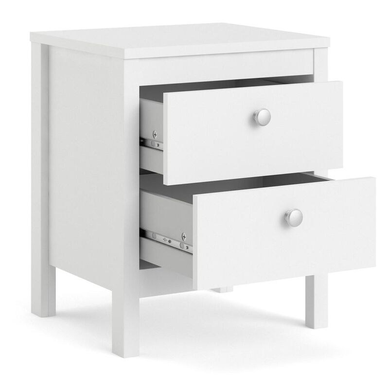 Tvilum Madrid 2 Drawer Nightstand, White