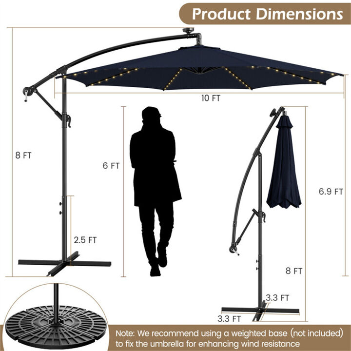 Solar-Powered LED Lighted Umbrella for Patio, Garden, and Backyard