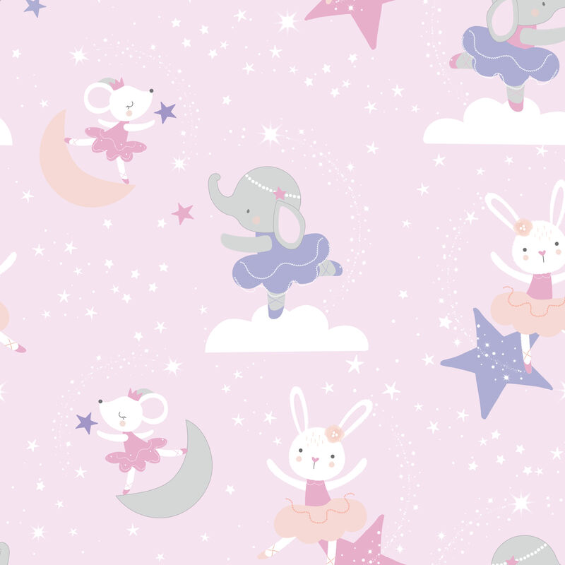Bedtime Originals Tiny Dancer Fitted Crib Sheet - Pink, Animals, Celestial