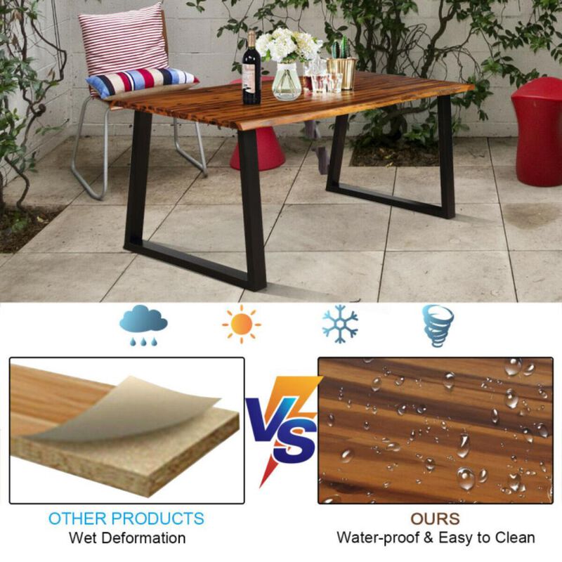 Hivvago Rectangular Acacia Wood Dining Table