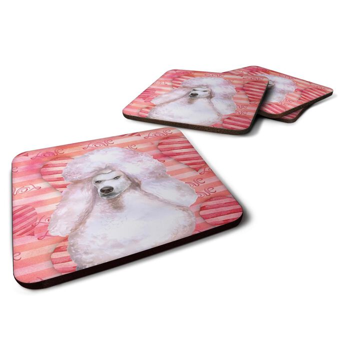 Caroline's Treasures White Standard Poodle Love Decorative coasters, Multicolor