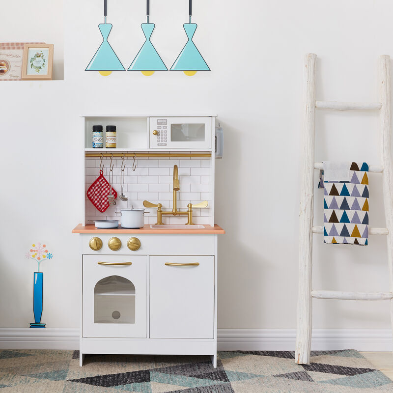 Teamson Kids - Little Chef Boston Modern Play Kitchen - White / Wood
