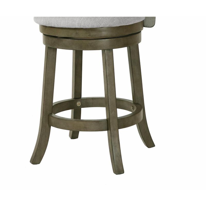 New Classic Furniture Manchester 24 Solid Wood Counter Stool with Fabric Seat in Ant Gray