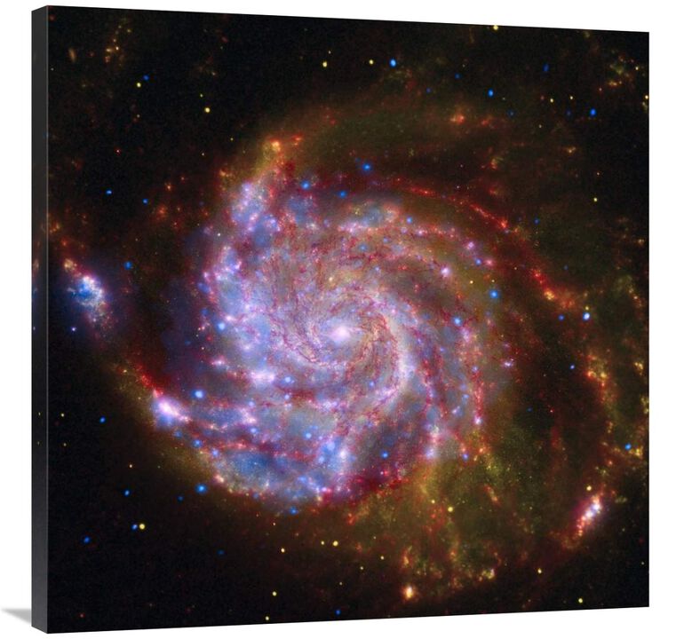 Spitzer-Hubble-Chandra Composite of M101-Canvas Art-36x36