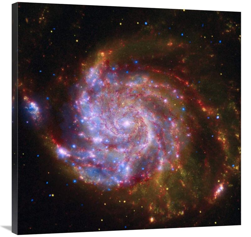 Spitzer-Hubble-Chandra Composite of M101-Canvas Art-36x36