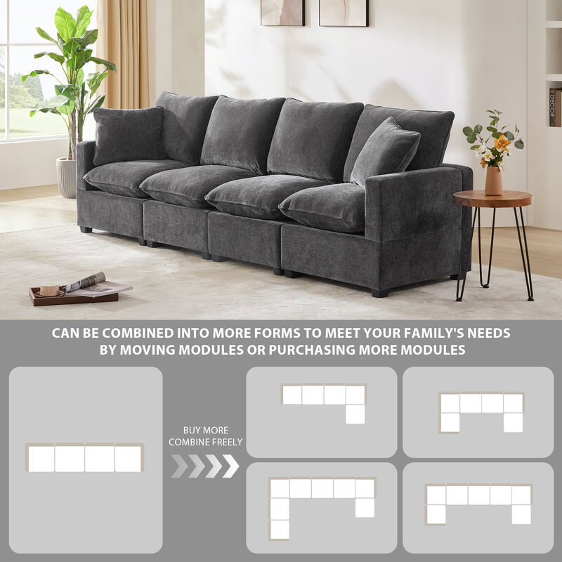 Merax 4-Seat Chenille Sectional Sofa Couch