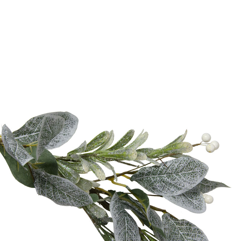 5' Iced Leaves and Winter Berries Artificial Christmas Garland - Unlit